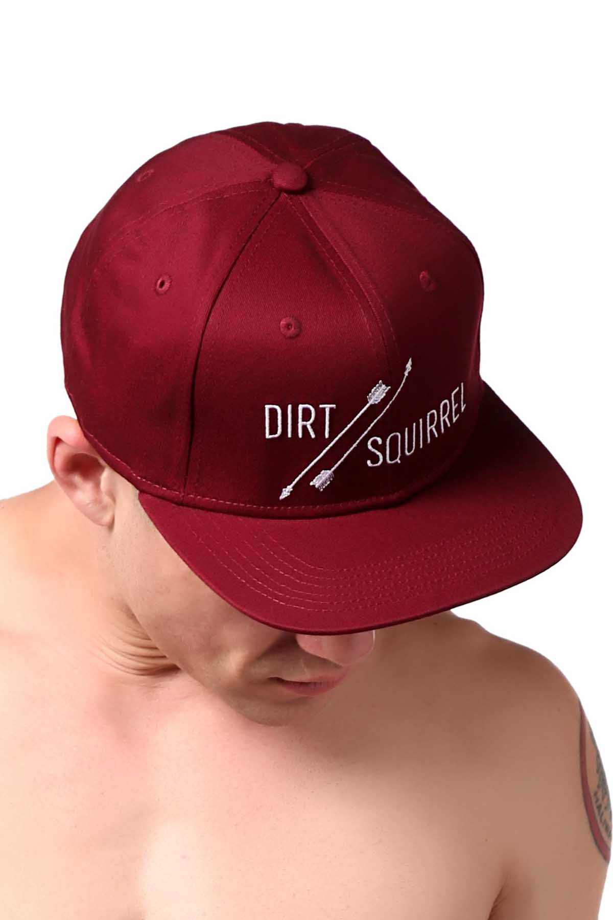 Dirt Squirrel Burgundy Arrow Snapback
