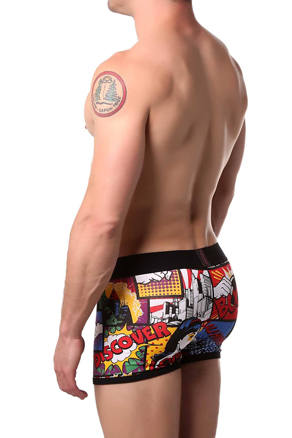 Discover Black/Multi Comic Boxer Brief