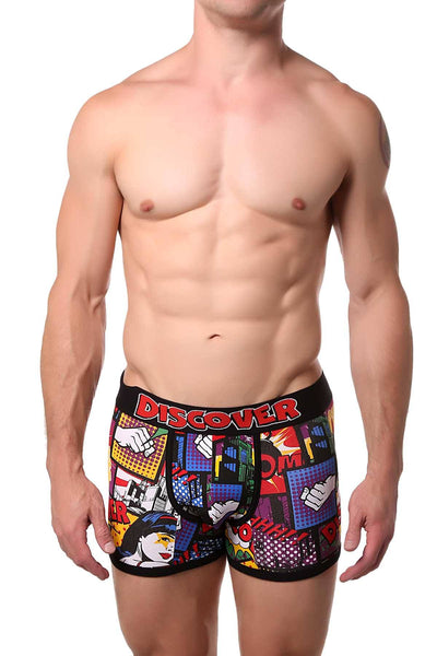 Discover Black/Multi Comic Boxer Brief