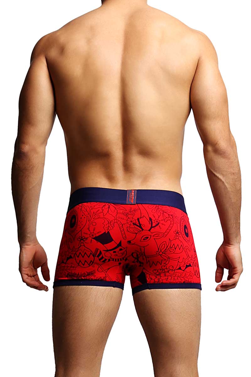 Discover Red & Navy Christmas Boxer Trunk
