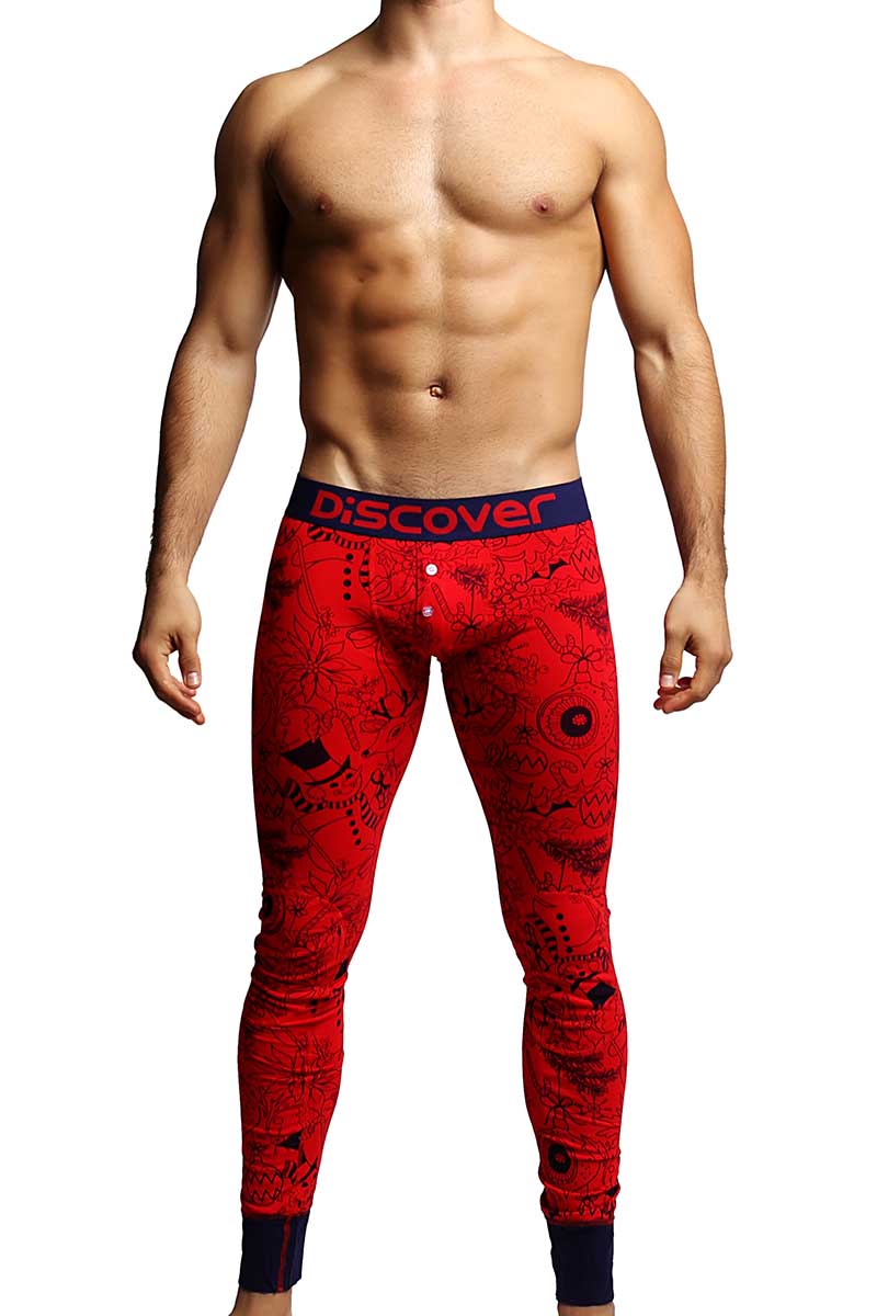 Discover Red & Navy Christmas Long Boxer