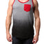 Distortion Black/White Stripe Dip-Down Print Tank Top