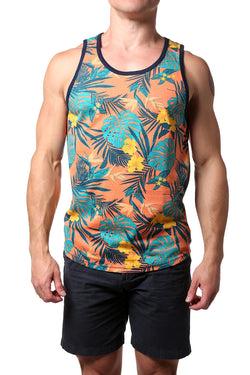 Distortion Bold Coral Hawaiian Print AOP Tank Top thumbnail 1