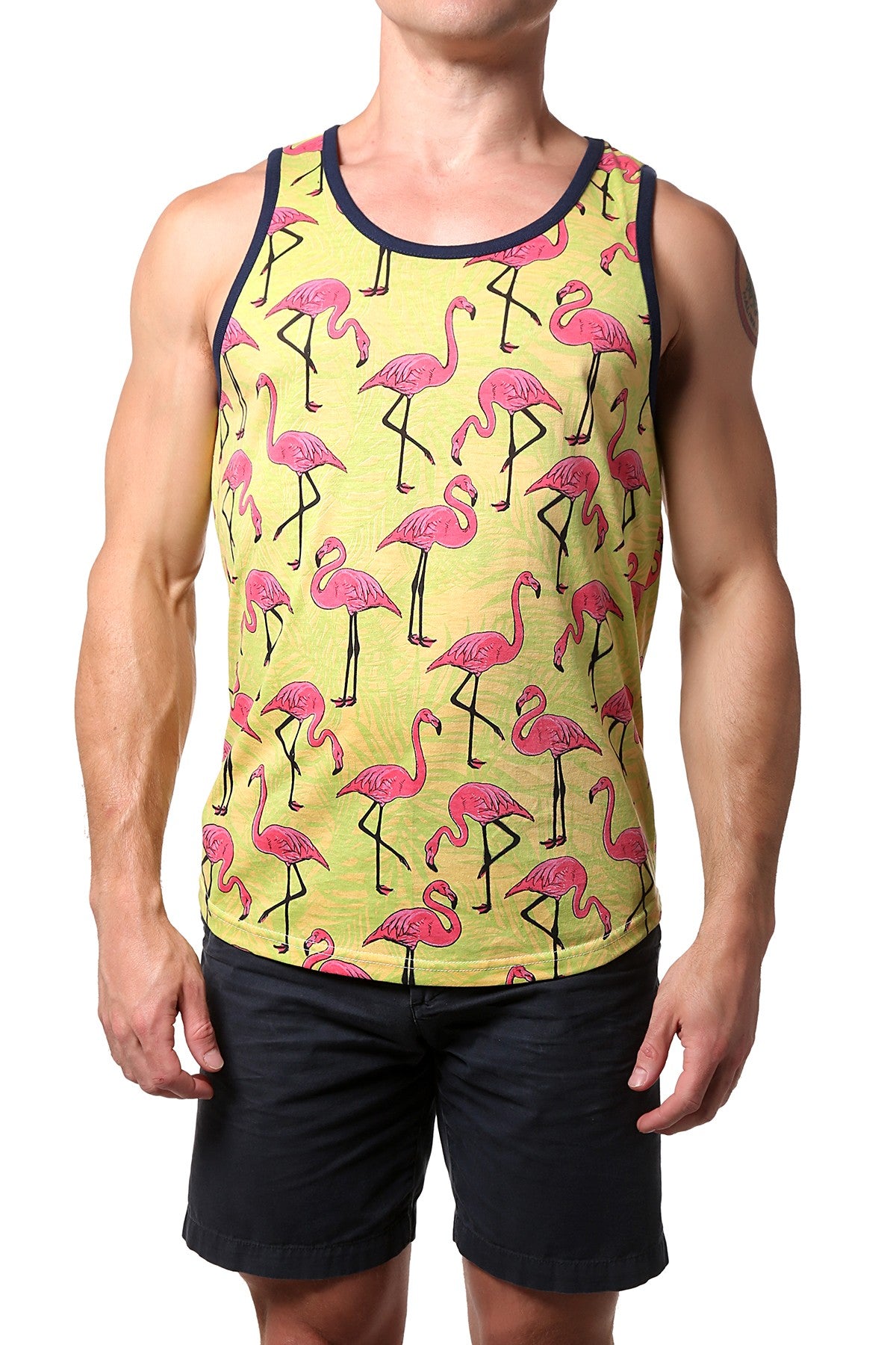 Distortion Mellow Yellow Flamingo AOP Tank Top