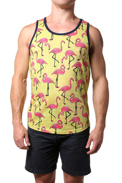 Distortion Mellow Yellow Flamingo AOP Tank Top thumbnail 1