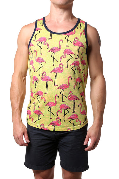 Distortion Mellow Yellow Flamingo AOP Tank Top