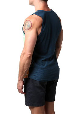 Distortion Teal Tropic Sublimated Ombre Rainbow Tank Top thumbnail 2