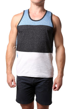 Distortion Vallarta Blue Front Cut/Sew Colorblock Tank Top thumbnail 1