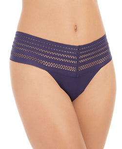 Dkny Classic Cotton Embroidered-waist Thong Underwear Dk5025 Blue thumbnail 1