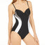 Dkny Colorblocked Underwire Tummy-control One-piece Swimsuit Black