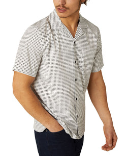 Dkny Hertford Regular-fit Stretch Geo-print Camp Shirt White thumbnail 4