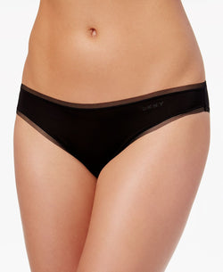Dkny Litewear Low-rise Mesh-trim Bikini Underwear Dk5002 Black thumbnail 1
