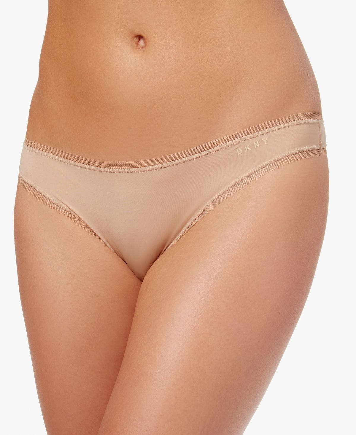 Dkny Litewear Low-rise Mesh-trim Thong Dk5001 Glow- Nude 01