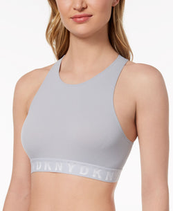 Dkny Litewear Seamless Ribbed Crop Top Bralette Dk4023 Grey thumbnail 1