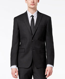 Dkny Modern-fit Stretch Textured Wool Suit Jacket Black thumbnail 1