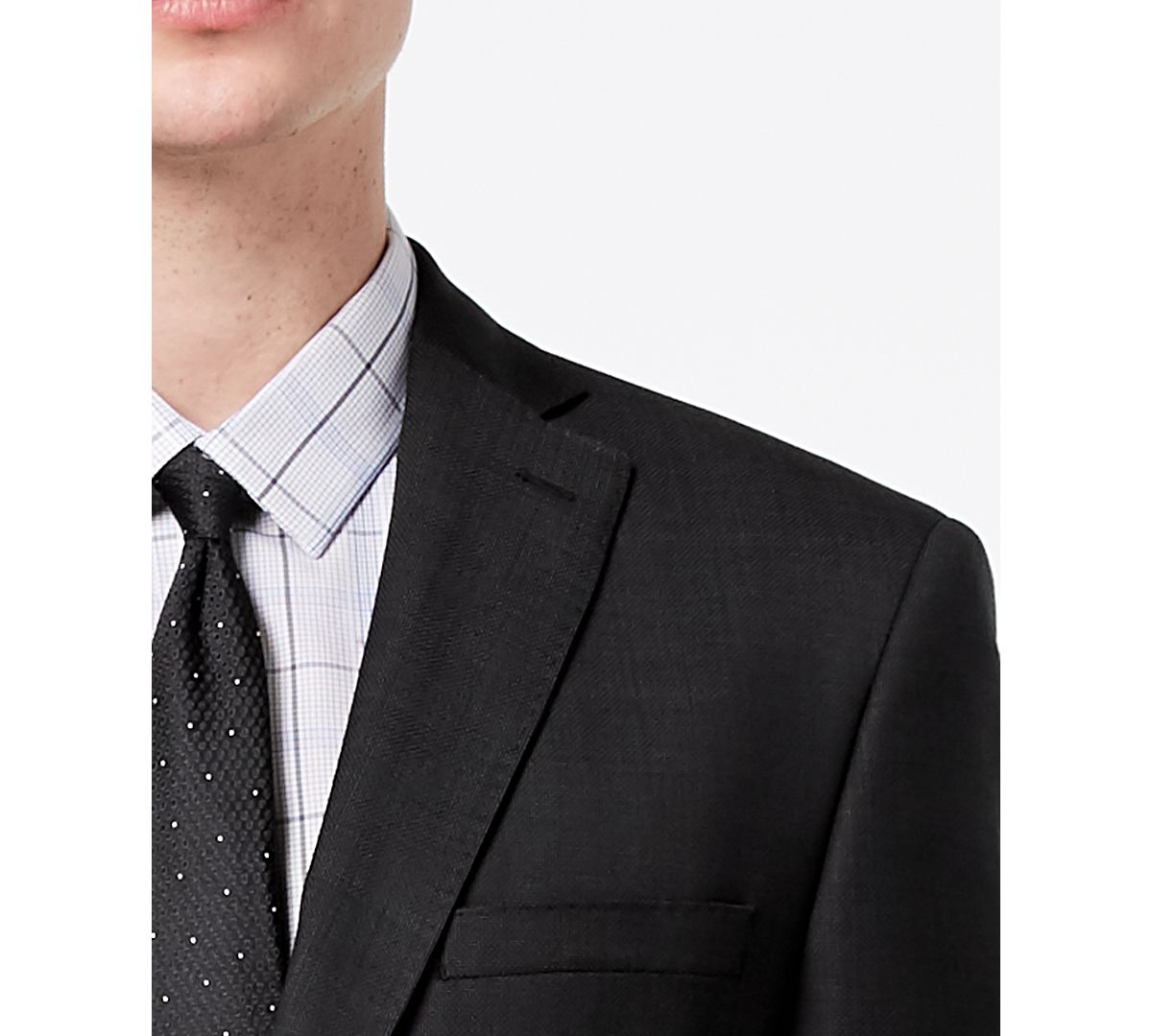 Dkny Modern-fit Stretch Textured Wool Suit Jacket Black