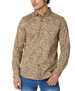 Dkny Morgan Stretch Mini Camo Print Long-sleeve Shirt Dune thumbnail 1