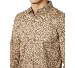 Dkny Morgan Stretch Mini Camo Print Long-sleeve Shirt Dune thumbnail 3