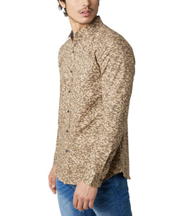 Dkny Morgan Stretch Mini Camo Print Long-sleeve Shirt Dune thumbnail 4