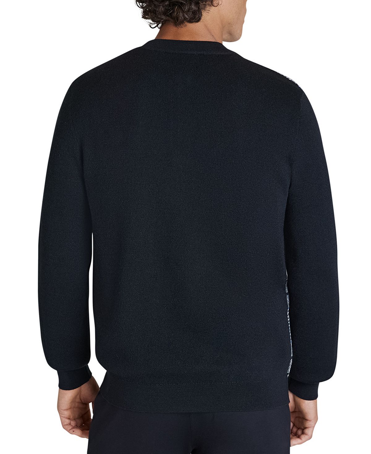 Dkny Plaid Jacquard Quarter-zip Sweater Black