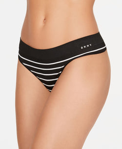 Dkny Seamless Litewear Thong Underwear Dk5016 Black Stripe/black/vellum thumbnail 1