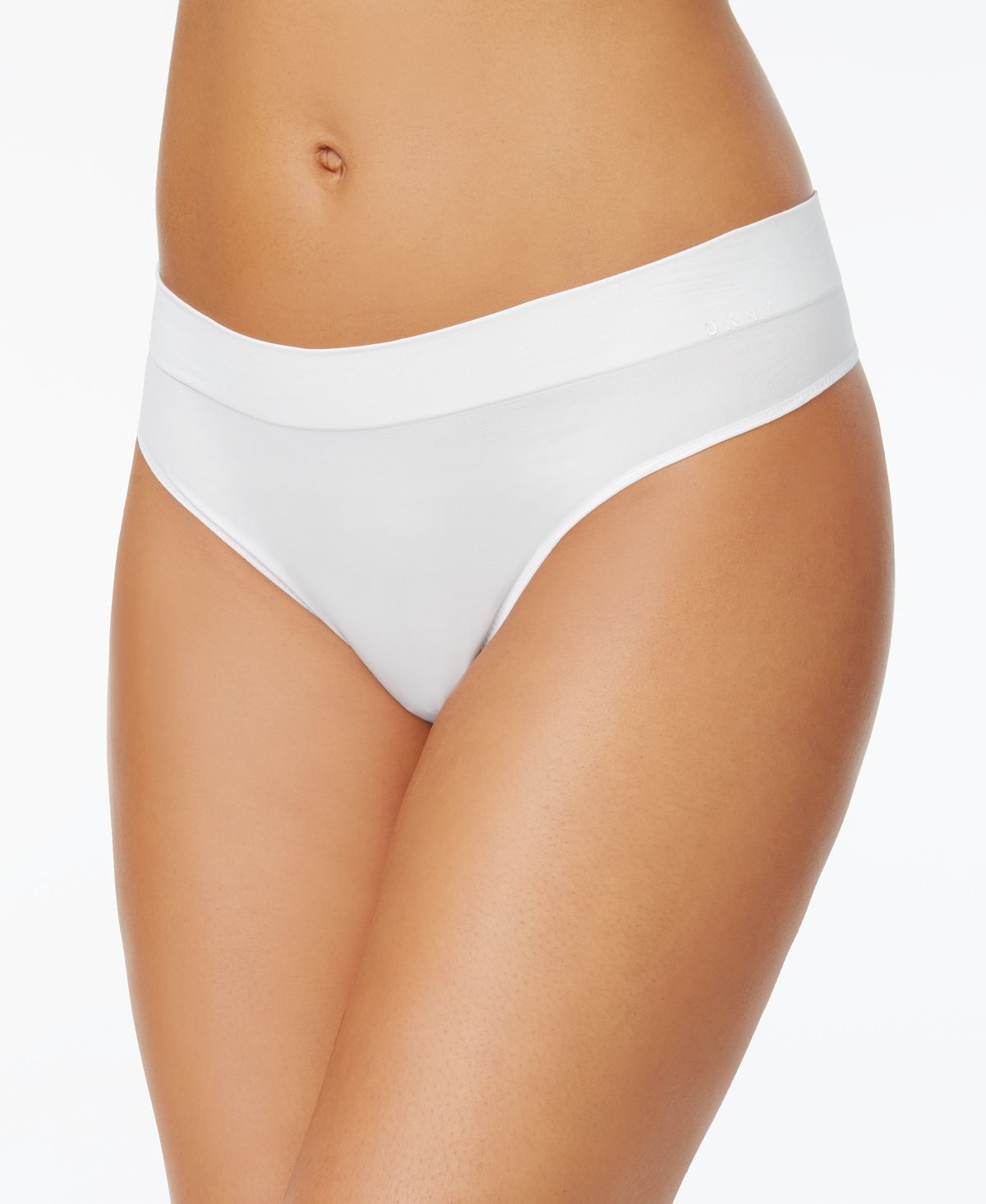 Dkny Seamless Litewear Thong Underwear Dk5016 Poplin White