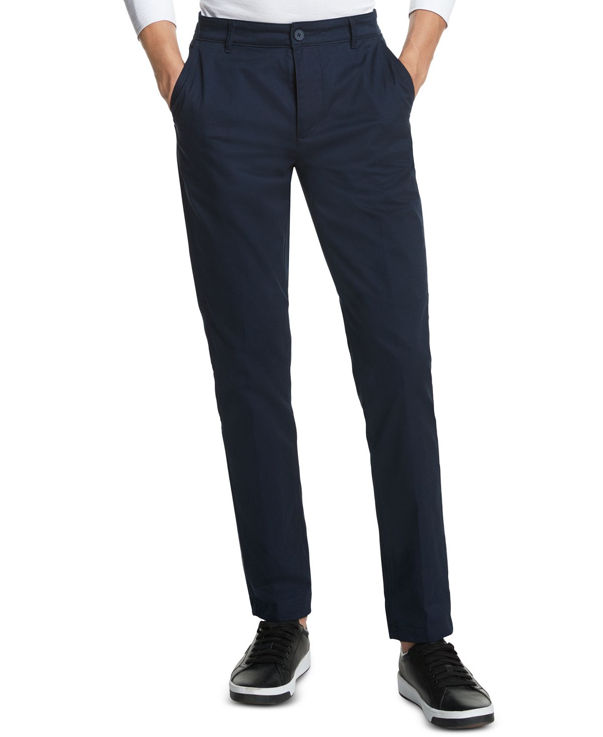 Dkny Straight-fit Core Twill Pants Navy Blazer