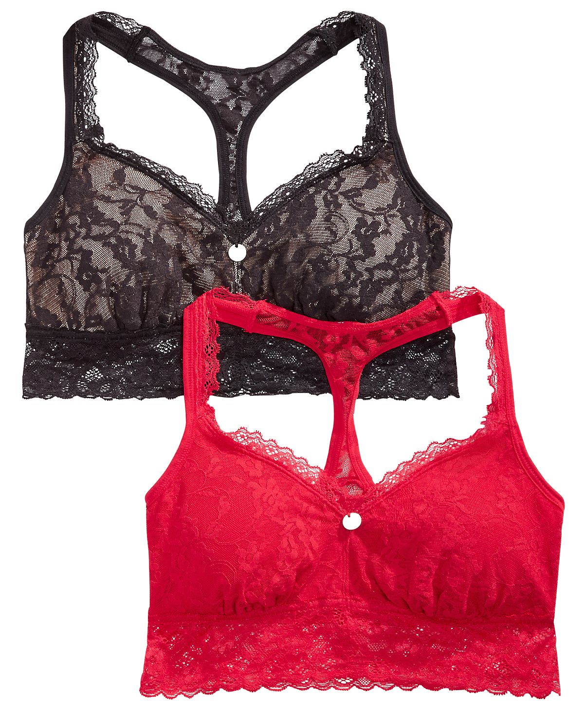 Dkny Wo 2-pk. Signature Lace Bralette Dk4081 Black/pretty Nude and Lacquer Dk