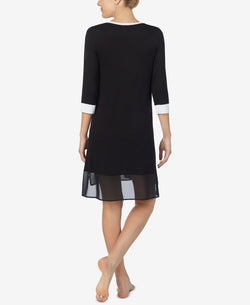 Dkny Wo Colorblocked Chiffon-hem Sleepshirt Nightgown Black thumbnail 3