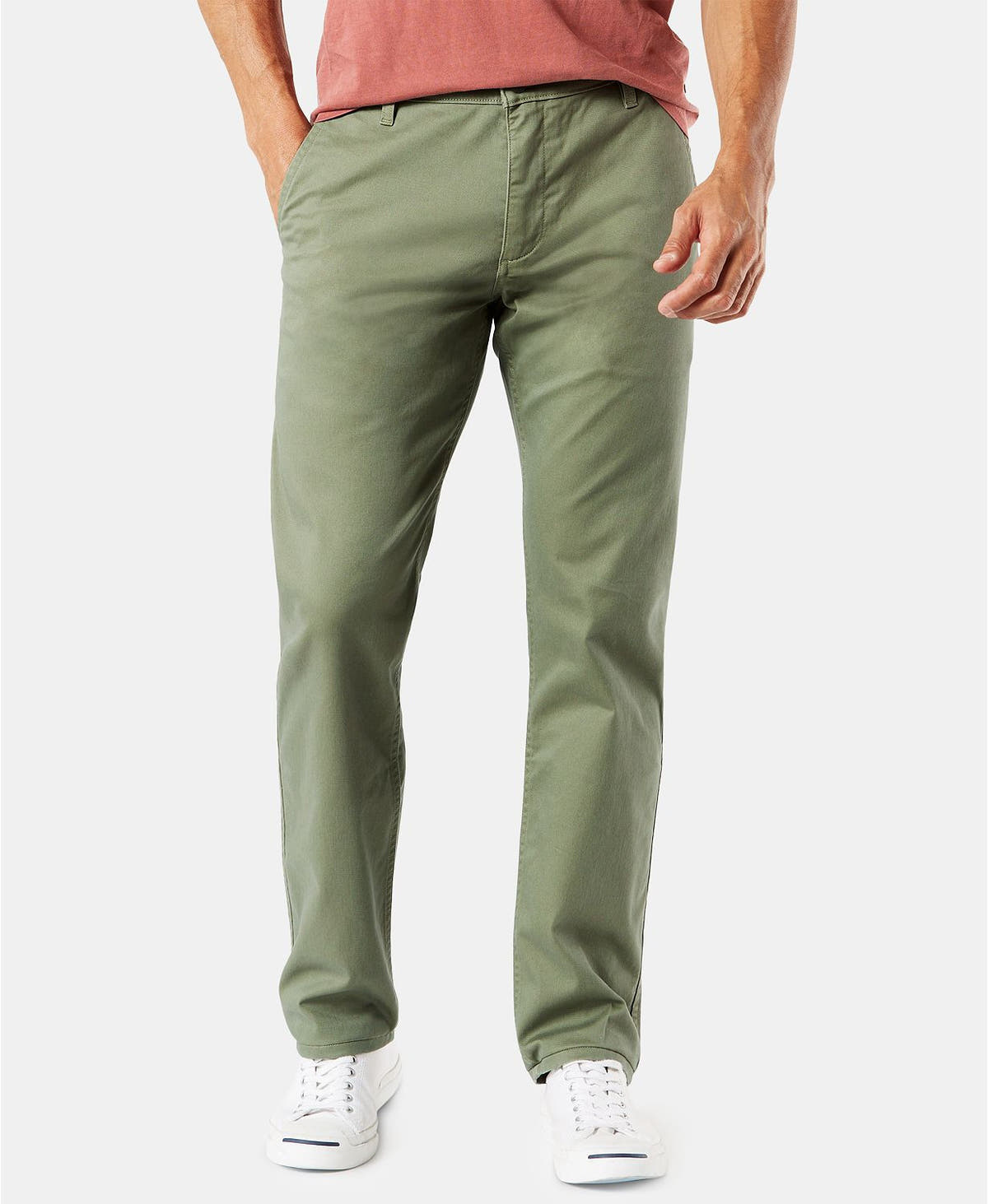 Dockers Alpha Slim Fit All Seasons Tech Khaki Stretch Pants Deep Lichen Green
