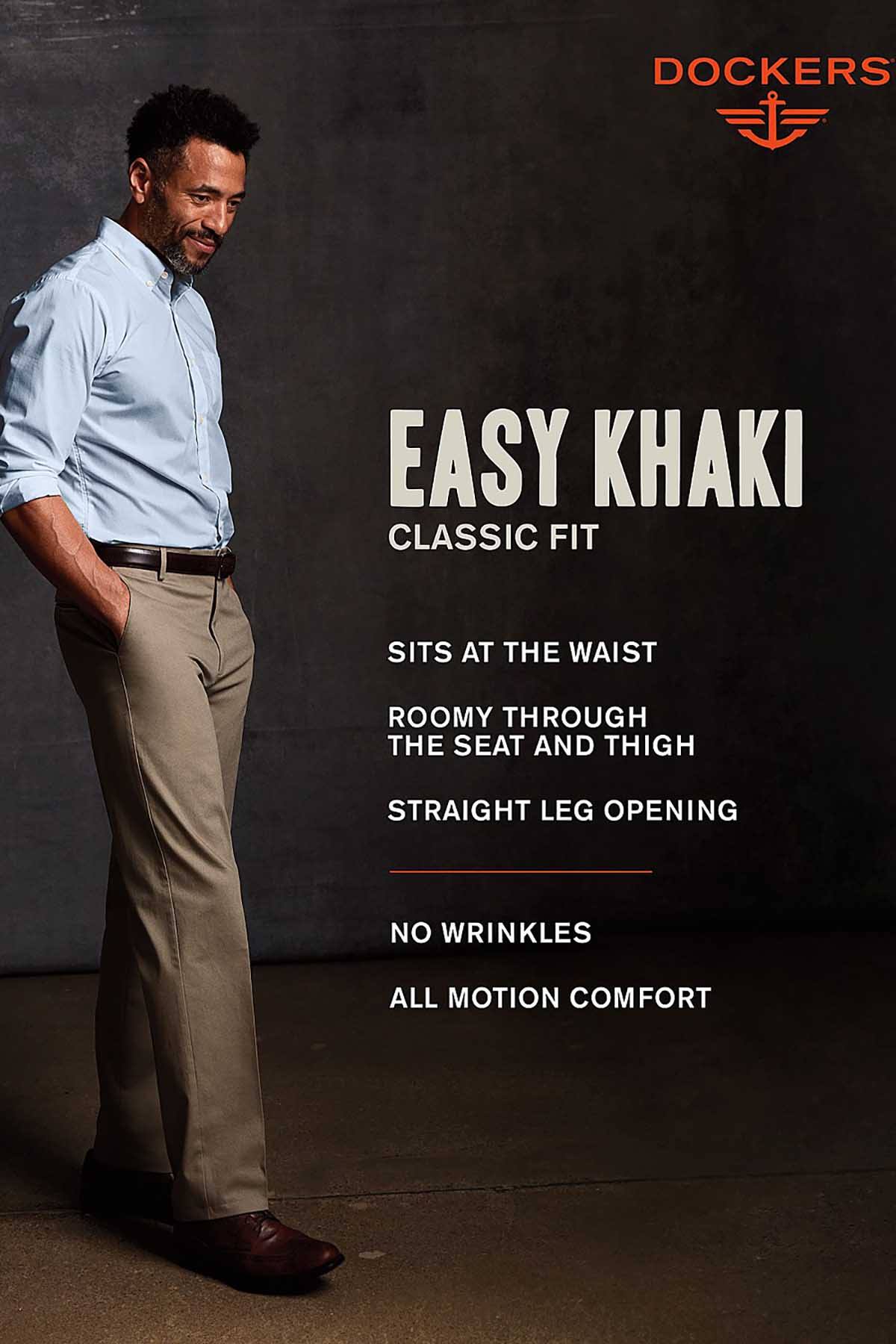 Dockers Black Classic-Fit Easy Khaki Performance Pant D3
