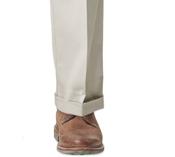Dockers Comfort Relaxed Pleated Cuffed Fit Khaki Stretch Pants Light Gray thumbnail 2