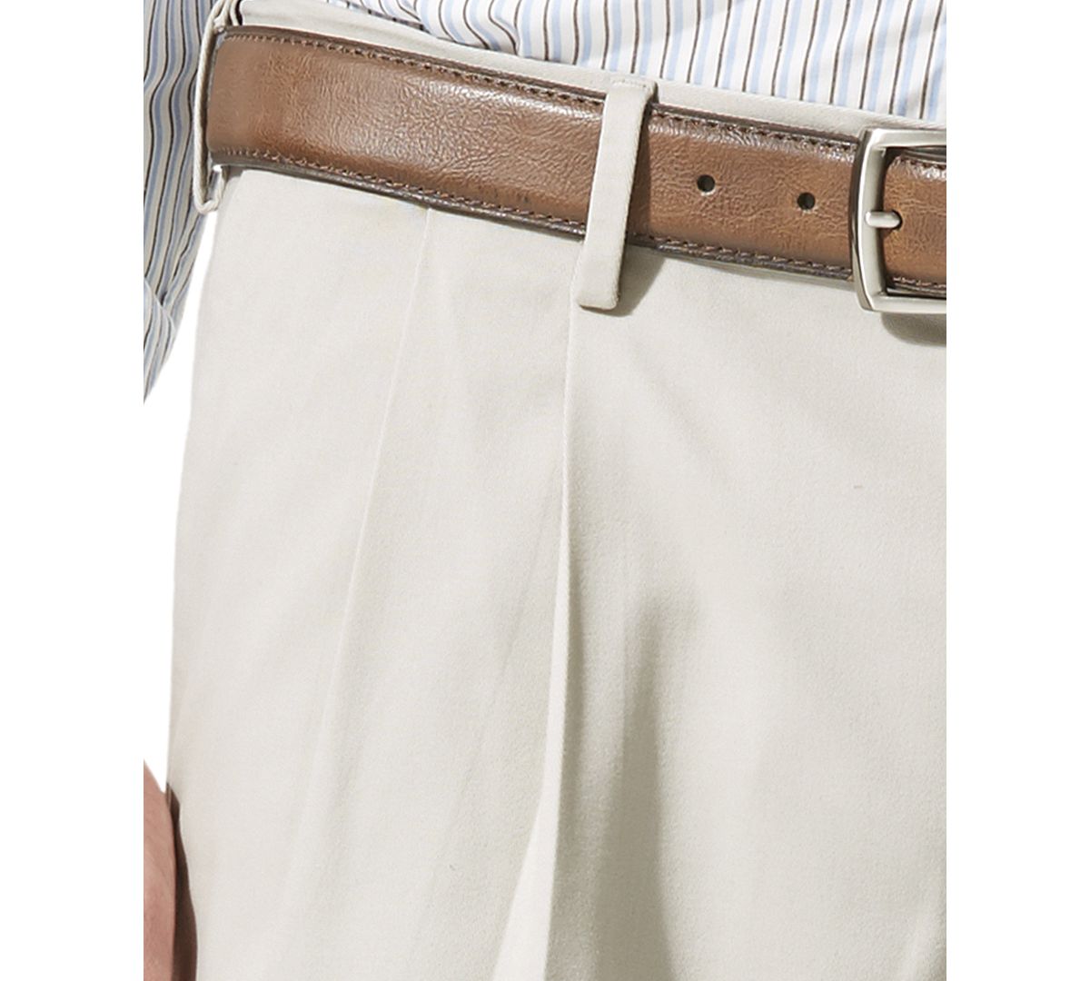 Dockers Comfort Relaxed Pleated Cuffed Fit Khaki Stretch Pants Light Gray