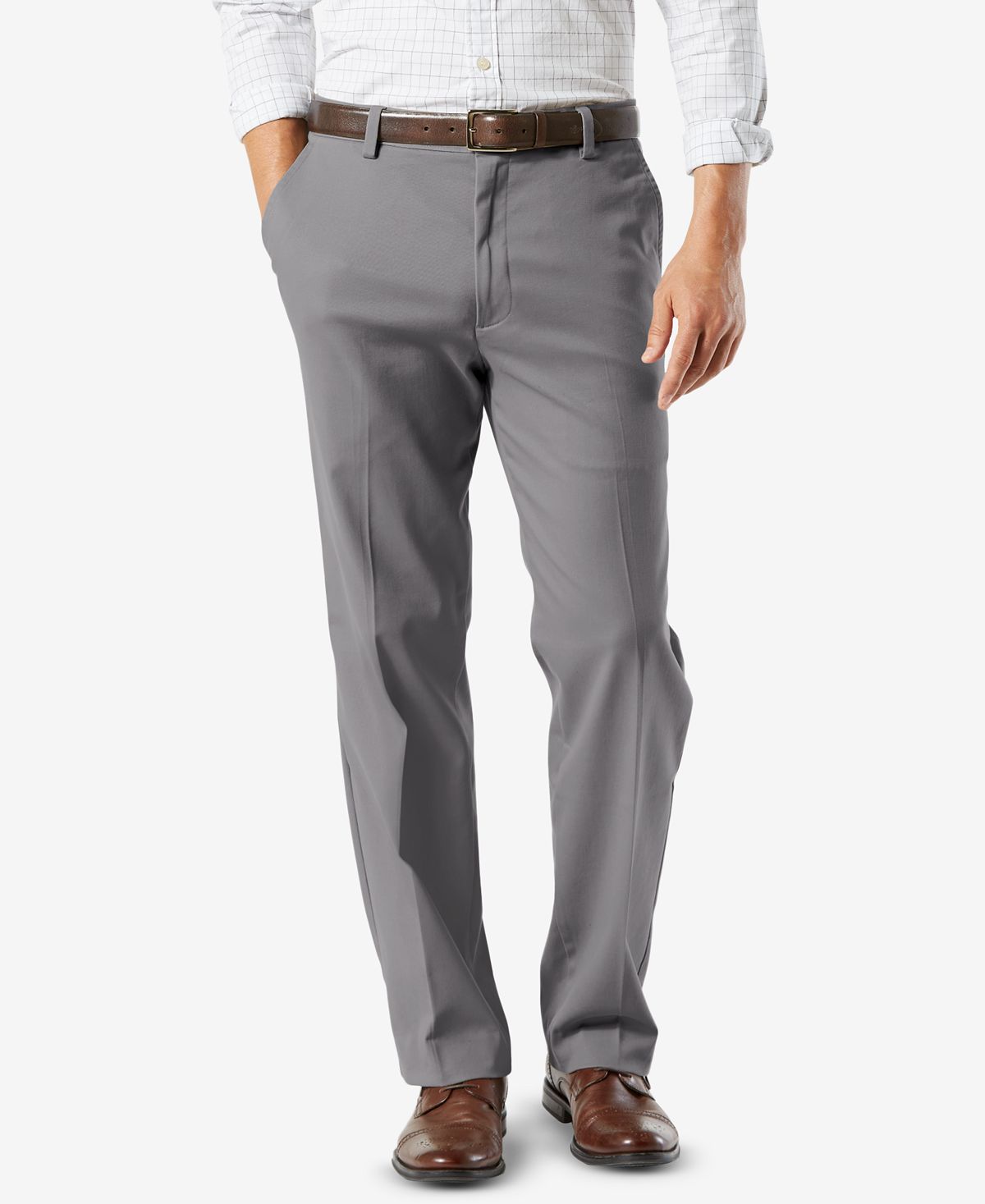Dockers Easy Classic Fit Khaki Stretch Pants Burma Grey