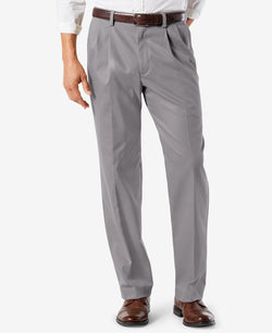 Dockers Easy Classic Pleated Fit Khaki Stretch Pants Burma Grey thumbnail 1