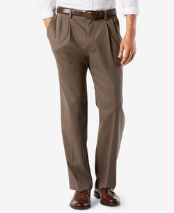 Dockers Easy Classic Pleated Fit Khaki Stretch Pants Dark Pebble thumbnail 1