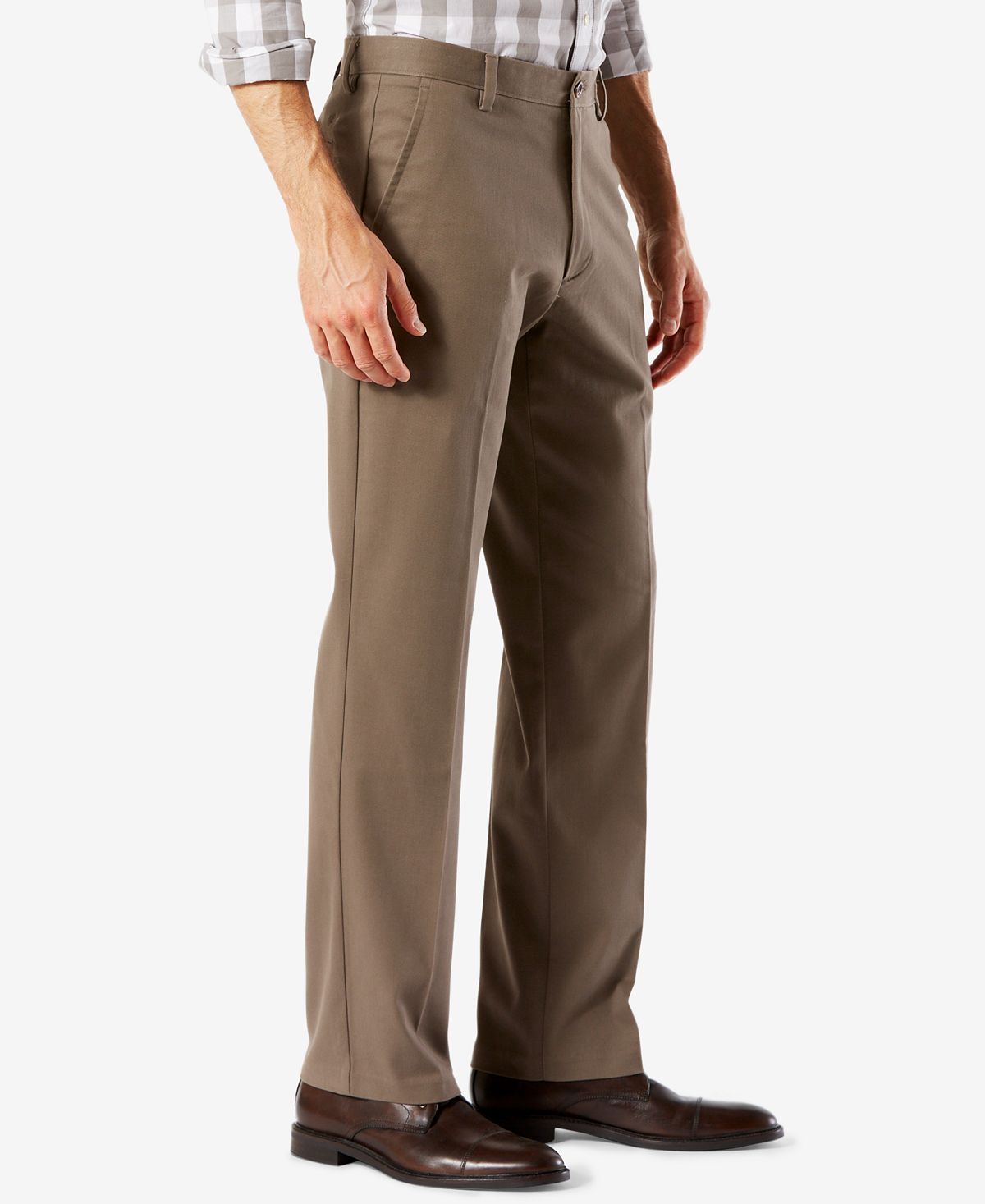 Dockers Easy Straight Fit Khaki Stretch Pants Dark Pebble