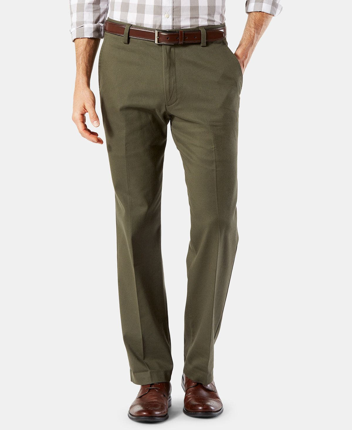 Dockers Easy Straight Fit Khaki Stretch Pants Olive Grove