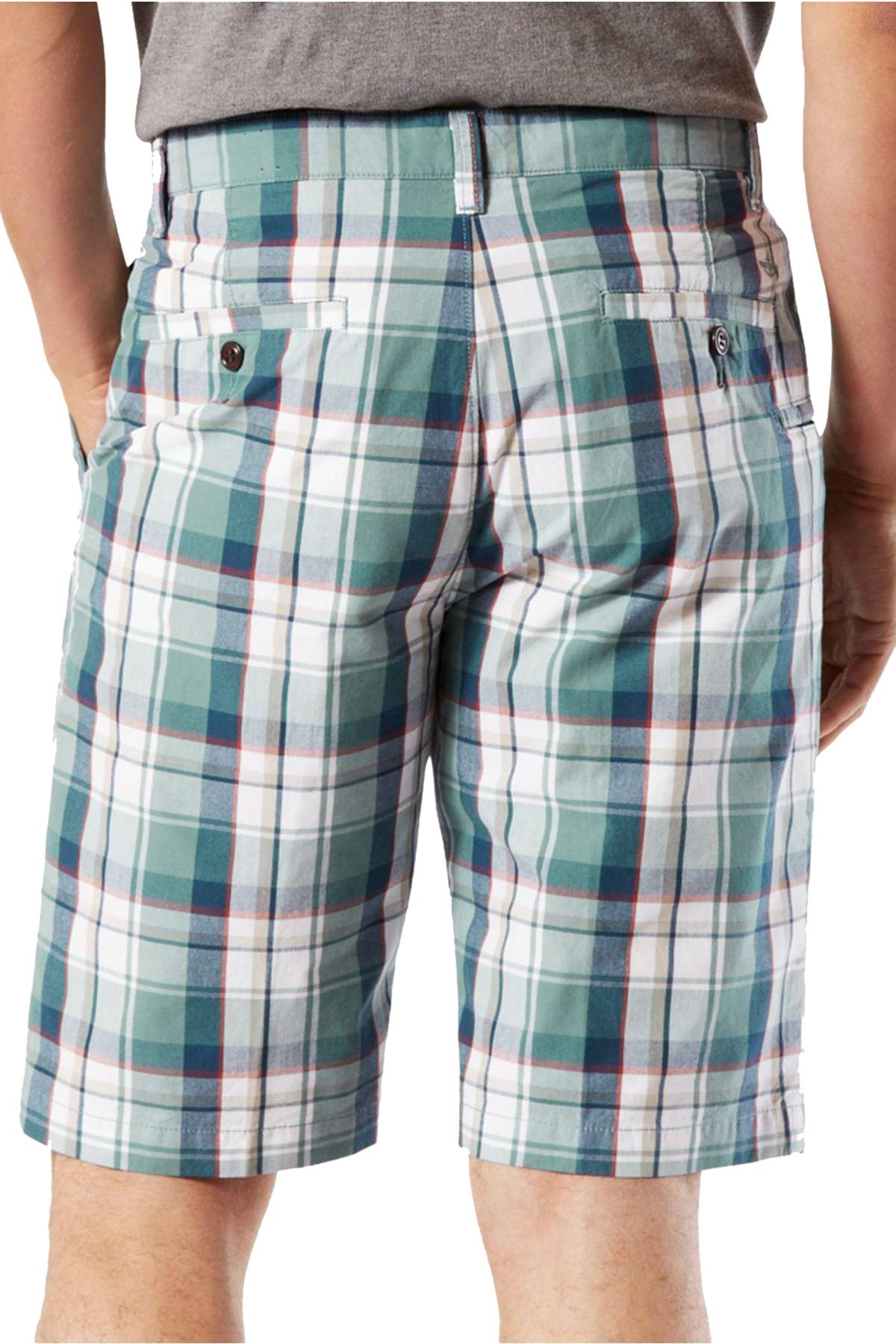 Dockers Green-Plaid Classic-fit Perfect Short