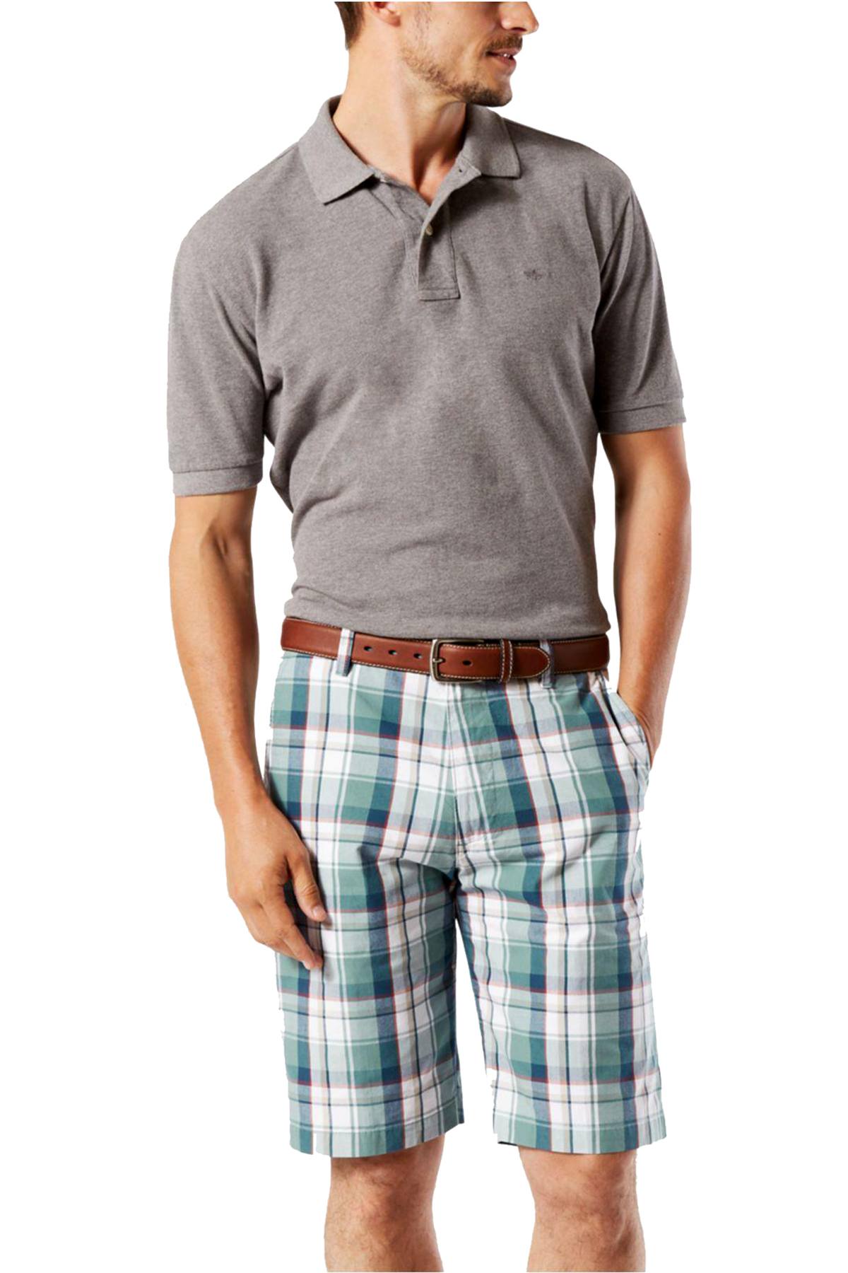 Dockers Green-Plaid Classic-fit Perfect Short