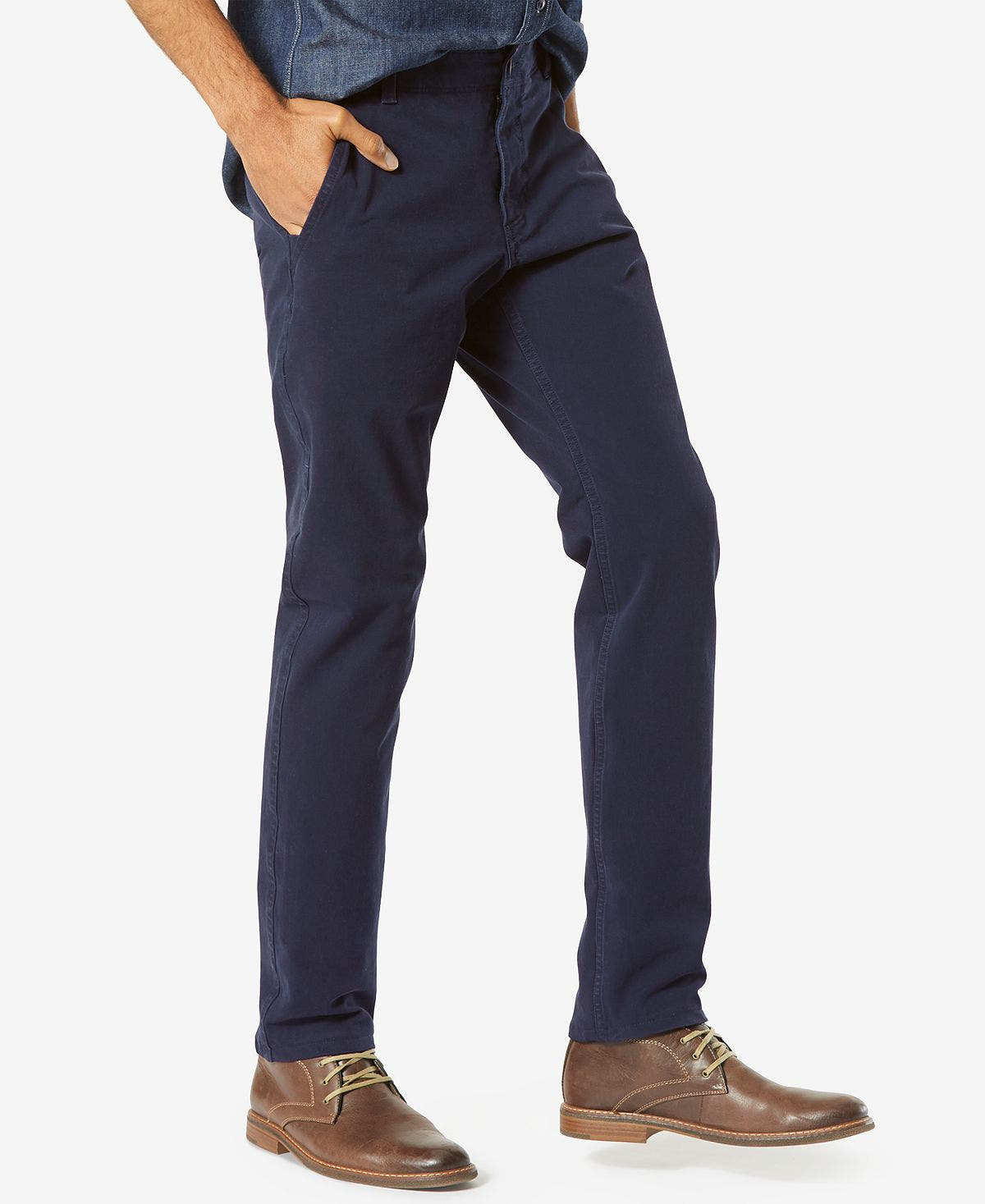 Dockers Men’s Alpha Smart 360 Flex Slim Tapered Fit Khaki Stretch Pants Navy