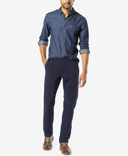 Dockers Men’s Alpha Smart 360 Flex Slim Tapered Fit Khaki Stretch Pants Navy thumbnail 3