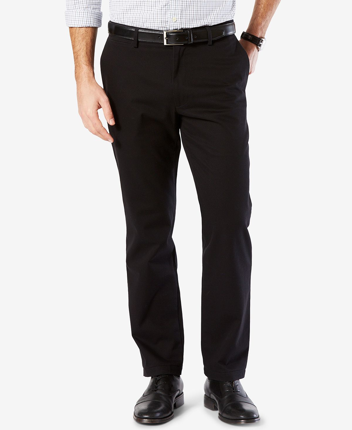 Dockers ' Signature Lux Cotton Straight Fit Stretch Khaki Pants Black