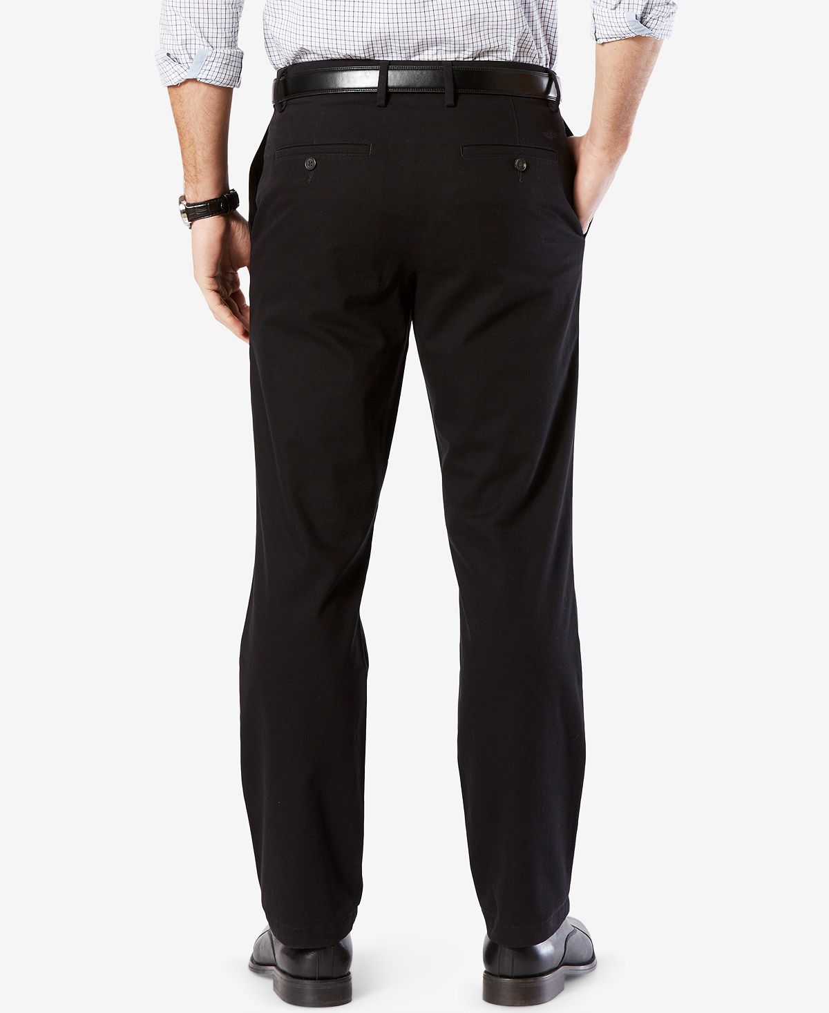 Dockers ' Signature Lux Cotton Straight Fit Stretch Khaki Pants Black