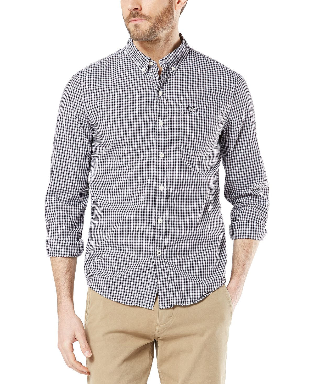 Dockers Slim-fit Supreme Flex Poplin Stretch Alpha Icon Shirt Black Check