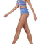 Dolce Vita Embroidered High Waist Bikini Bottom in Pigeon Blue