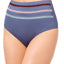 Dolce Vita Embroidered High Waist Bikini Bottom in Pigeon Blue