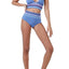 Dolce Vita Embroidered High Waist Bikini Bottom in Pigeon Blue