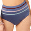 Dolce Vita Embroidered High Waist Bikini Bottom in Pigeon Blue