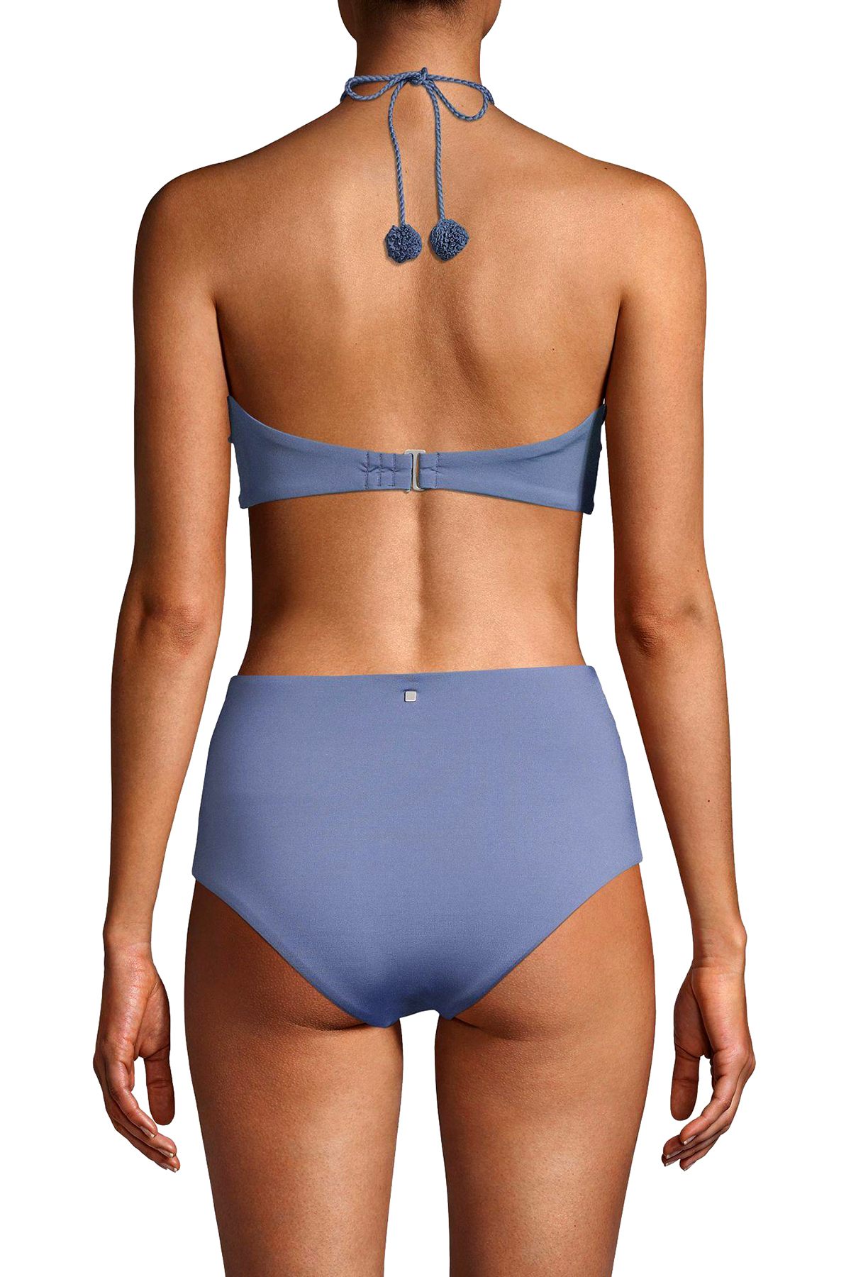Dolce Vita Kokomo Embroidered Bandeau Bikini Top in Pigeon Blue